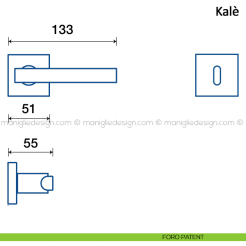 Maniglia per porta Kalè Frascio foro patent