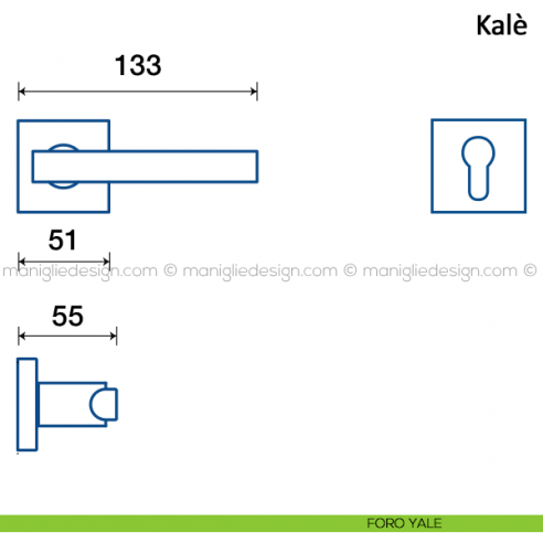 Maniglia per porta Kalè Frascio foro yale