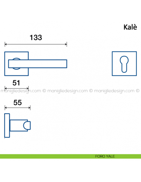Maniglia per porta Kalè Frascio foro yale