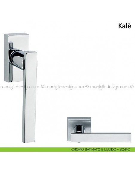Maniglia per finestra martellina DK Kalè Frascio cromo satinato/lucido