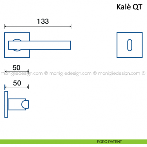 Maniglia per porta Kalè Frascio con rosetta bassa foro patent