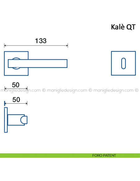 Maniglia per porta Kalè Frascio con rosetta bassa foro patent