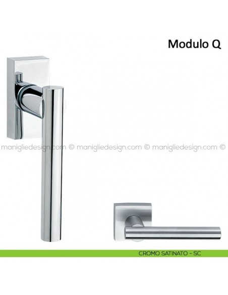 Maniglia per finestra martellina DK Modulo Q Frascio cromo satinato