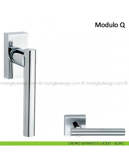 Maniglia per finestra martellina DK Modulo Q Frascio cromo satinato/cromo lucido