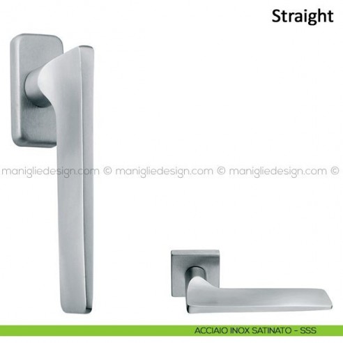 Maniglia per finestra martellina DK Straight Frascio in acciaio inox satinato