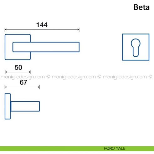Maniglia per porta Beta Frascio in acciaio inox foro yale