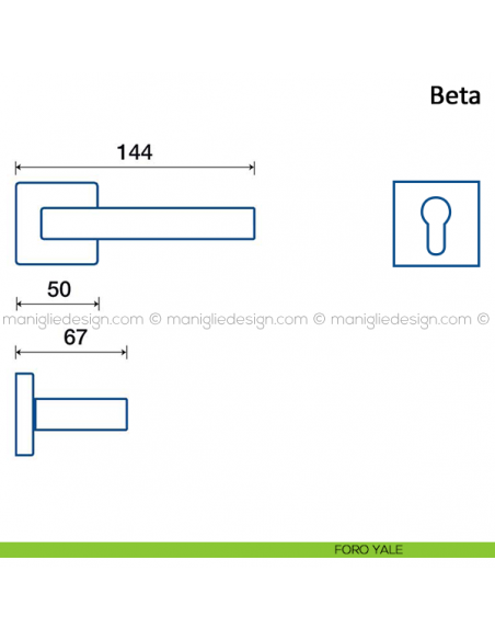 Maniglia per porta Beta Frascio in acciaio inox foro yale