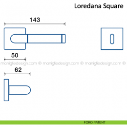Maniglia per porta Loredana Square Frascio in acciaio inox 2