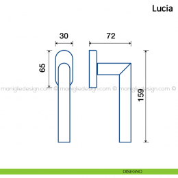 Maniglia per finestra martellina DK Lucia Frascio in acciaio inox 2