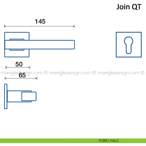 Maniglia per porta Join Frascio con rosetta bassa foro yale