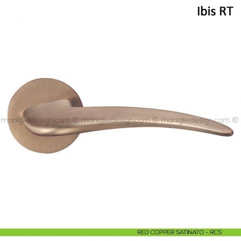 Maniglia per porta Ibis Frascio con rosetta bassa red copper satinato