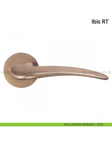 Maniglia per porta Ibis Frascio con rosetta bassa red copper satinato