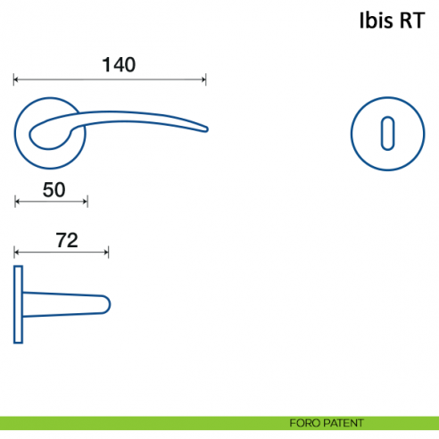 Maniglia per porta Ibis Frascio con rosetta bassa foro patent