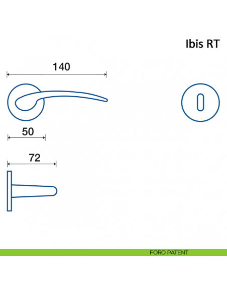 Maniglia per porta Ibis Frascio con rosetta bassa foro patent