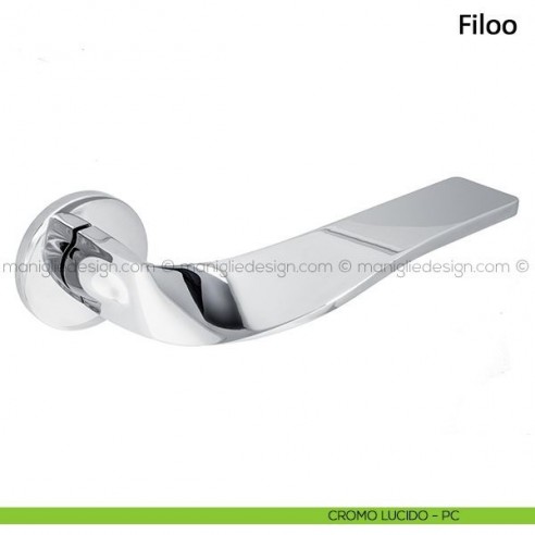 Maniglia per porta Filoo Frascio con rosetta bassa cromo lucido