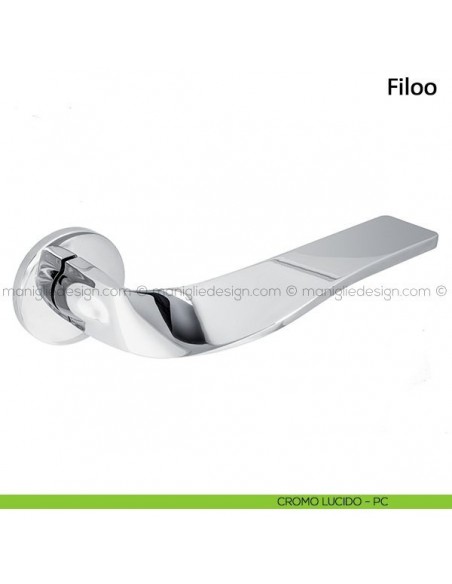 Maniglia per porta Filoo Frascio con rosetta bassa cromo lucido