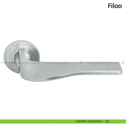 Maniglia per porta Filoo Frascio con rosetta bassa cromo satinato