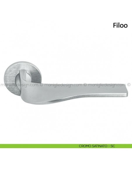 Maniglia per porta Filoo Frascio con rosetta bassa cromo satinato