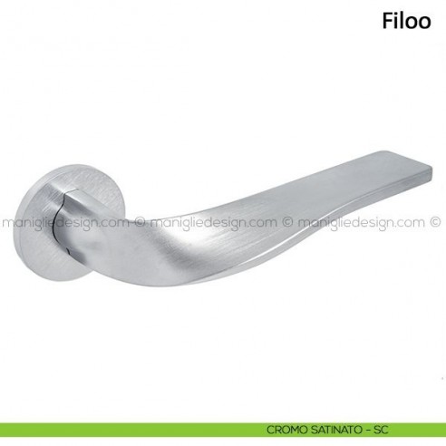 Maniglia per porta Filoo Frascio con rosetta bassa cromo satinato