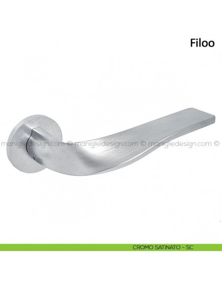 Maniglia per porta Filoo Frascio con rosetta bassa cromo satinato