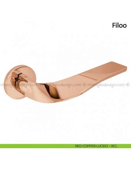 Maniglia per porta Filoo Frascio con rosetta bassa red copper lucido