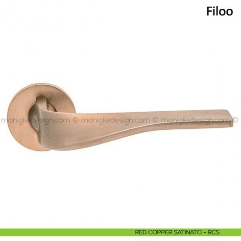 Maniglia per porta Filoo Frascio con rosetta bassa red copper satinato