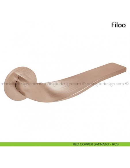 Maniglia per porta Filoo Frascio con rosetta bassa red copper satinato
