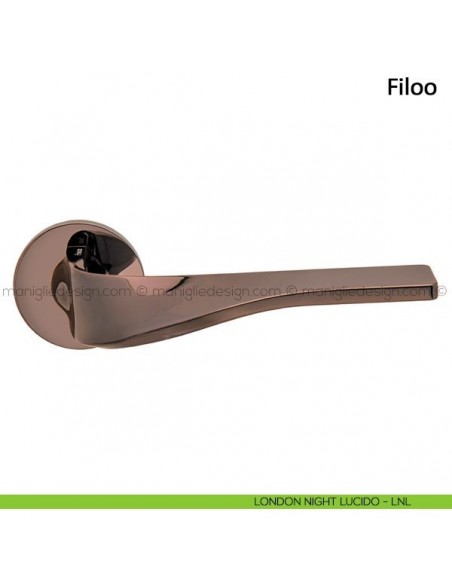 Maniglia per porta Filoo Frascio con rosetta bassa london night lucido