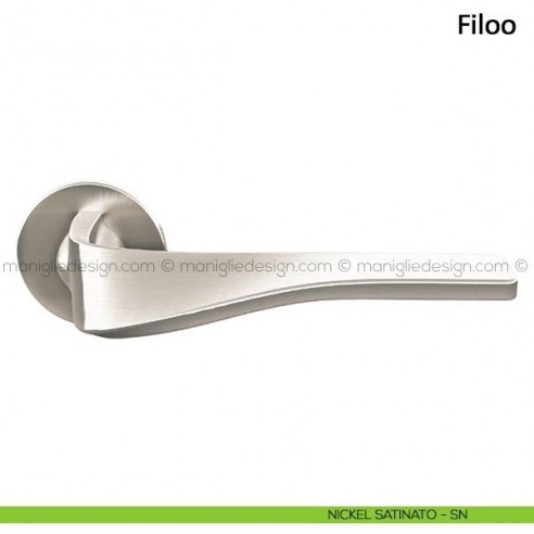 Maniglia per porta Filoo Frascio con rosetta bassa nickel satinato