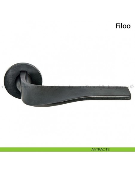 Maniglia per porta Filoo Frascio con rosetta bassa antracite