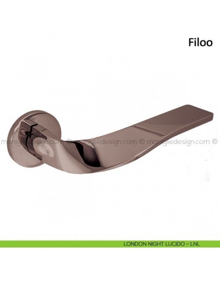Maniglia per porta Filoo Frascio con rosetta bassa london night lucido