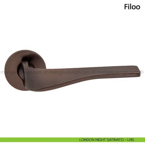 Maniglia per porta Filoo Frascio con rosetta bassa london night satinato