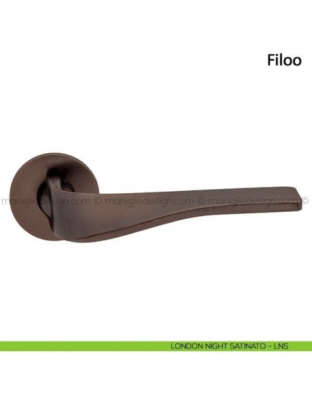 Maniglia per porta Filoo Frascio con rosetta bassa london night satinato