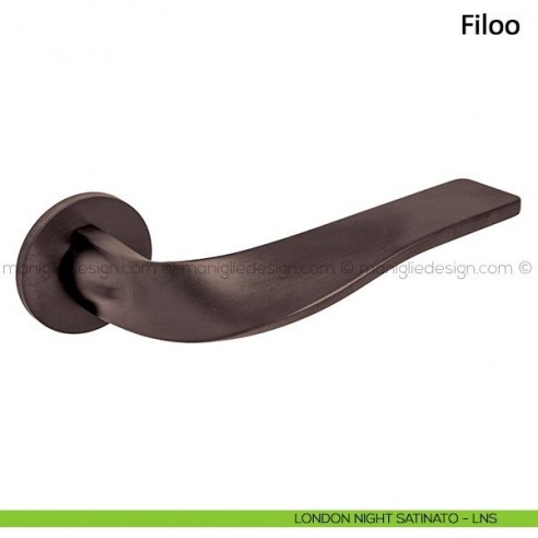 Maniglia per porta Filoo Frascio con rosetta bassa london night satinato