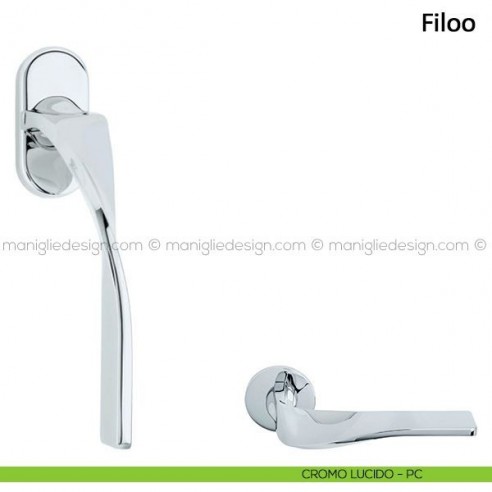 Maniglia per finestra martellina DK Filoo Frascio cromo lucido