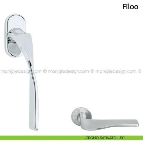 Maniglia per finestra martellina DK Filoo Frascio cromo satinato