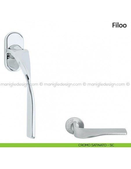 Maniglia per finestra martellina DK Filoo Frascio cromo satinato