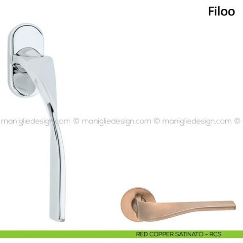Maniglia per finestra martellina DK Filoo Frascio red copper satinato