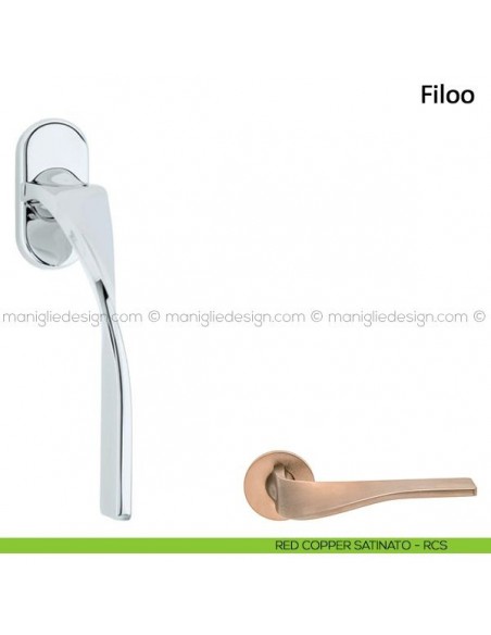 Maniglia per finestra martellina DK Filoo Frascio red copper satinato