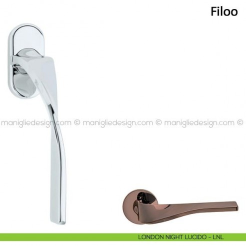 Maniglia per finestra martellina DK Filoo Frascio london night lucido