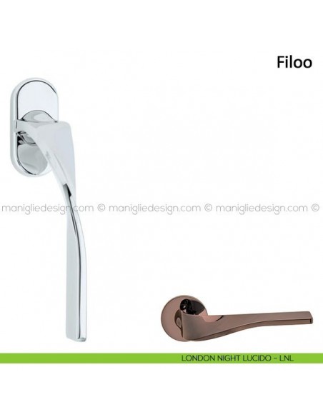 Maniglia per finestra martellina DK Filoo Frascio london night lucido