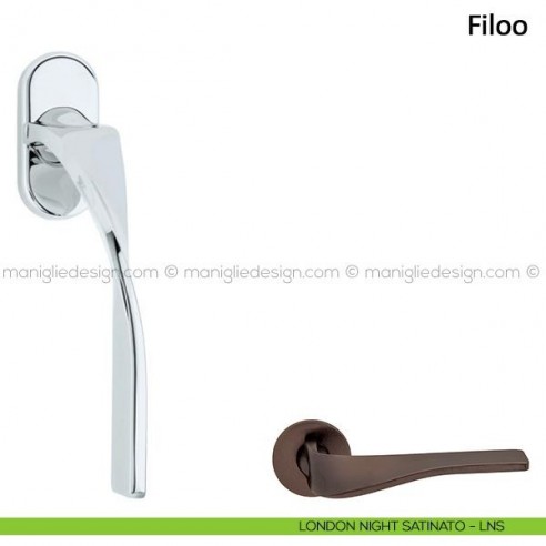 Maniglia per finestra martellina DK Filoo Frascio london night satinato