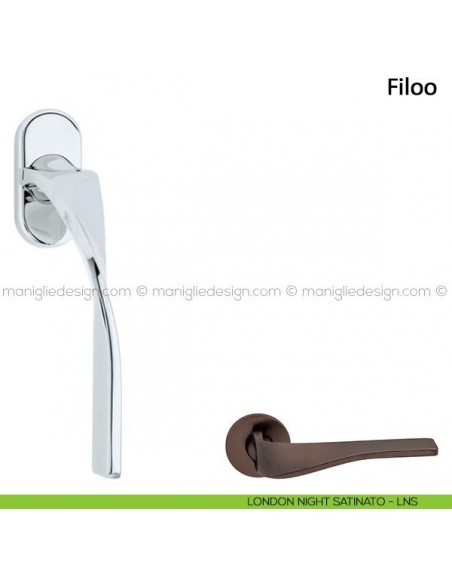 Maniglia per finestra martellina DK Filoo Frascio london night satinato