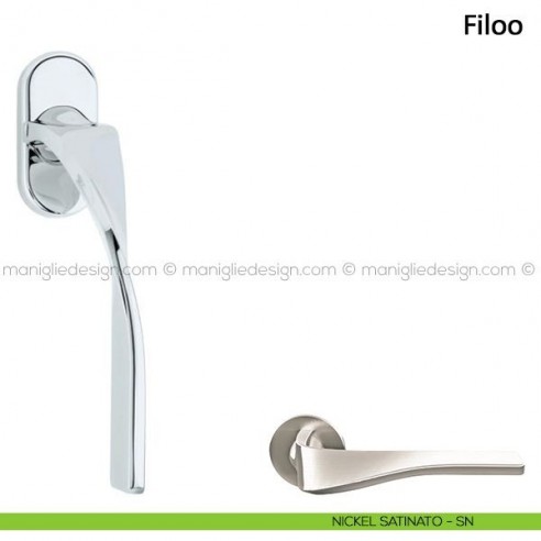 Maniglia per finestra martellina DK Filoo Frascio nickel satinato