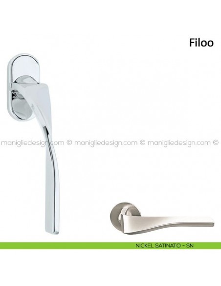 Maniglia per finestra martellina DK Filoo Frascio nickel satinato