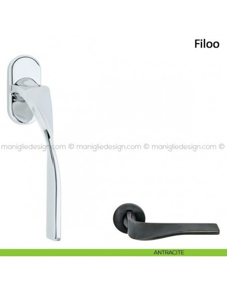 Maniglia per finestra martellina DK Filoo Frascio antracite