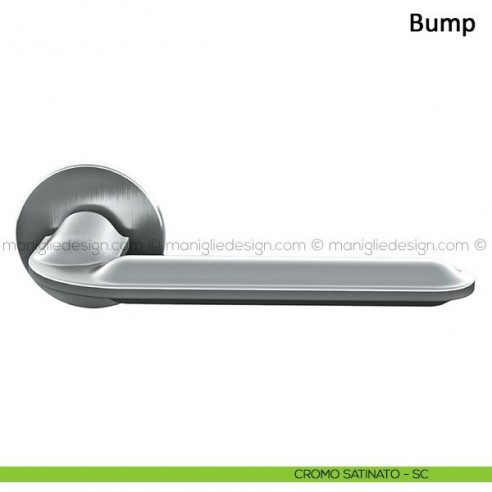 Maniglia per porta Bump Frascio con rosetta bassa cromo satinato