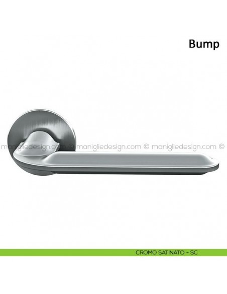 Maniglia per porta Bump Frascio con rosetta bassa cromo satinato