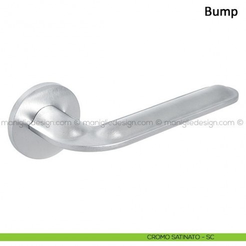 Maniglia per porta Bump Frascio con rosetta bassa cromo satinato