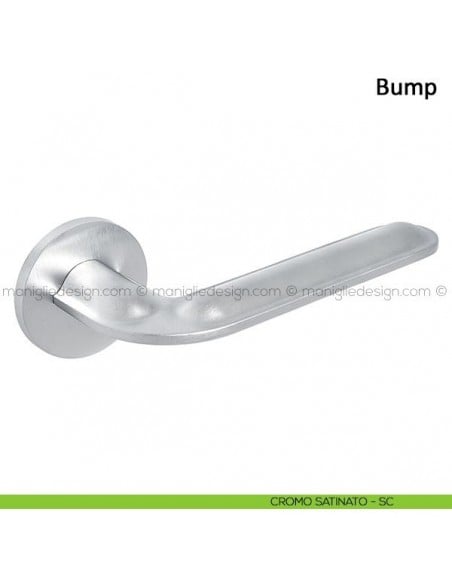 Maniglia per porta Bump Frascio con rosetta bassa cromo satinato